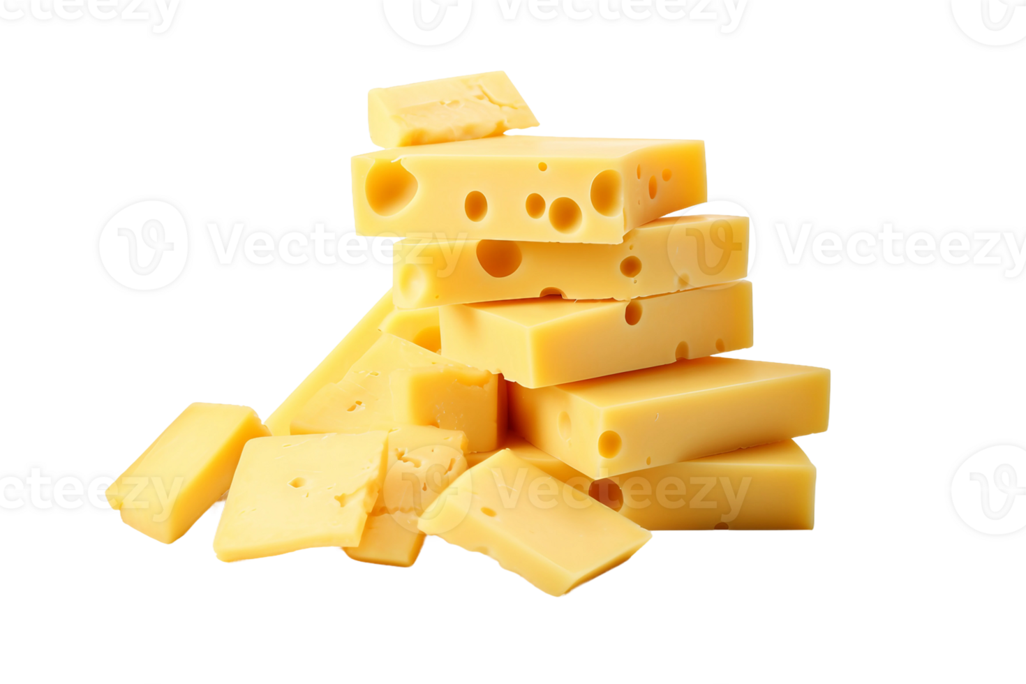 AI generated Cheese Slice on Transparent Background. png