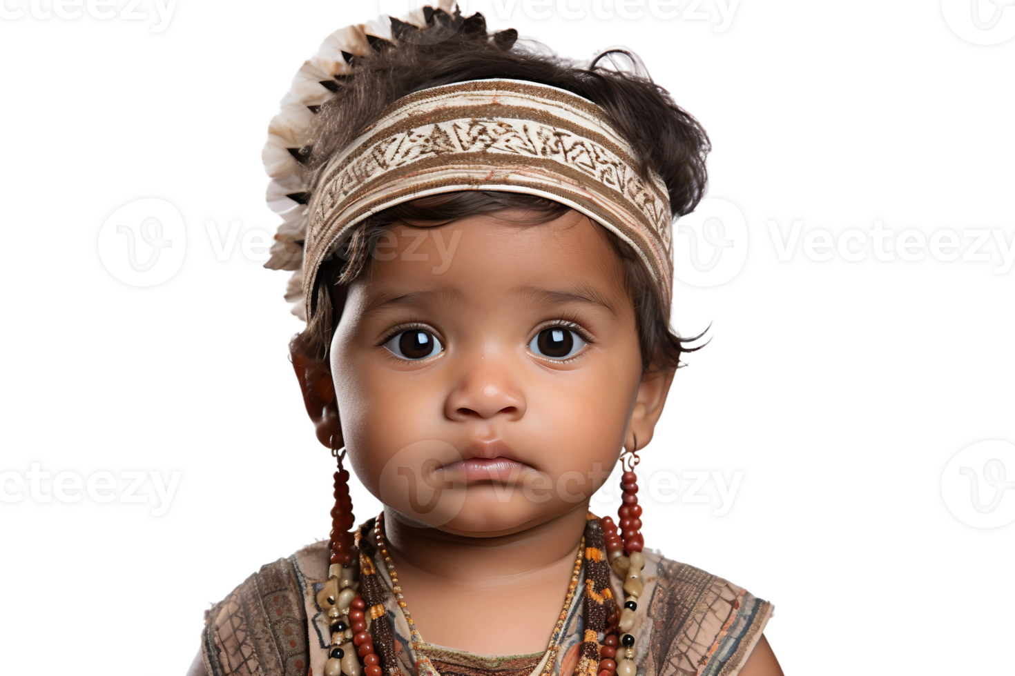 AI generated Indian Baby Portrait with a Transparent Background. png