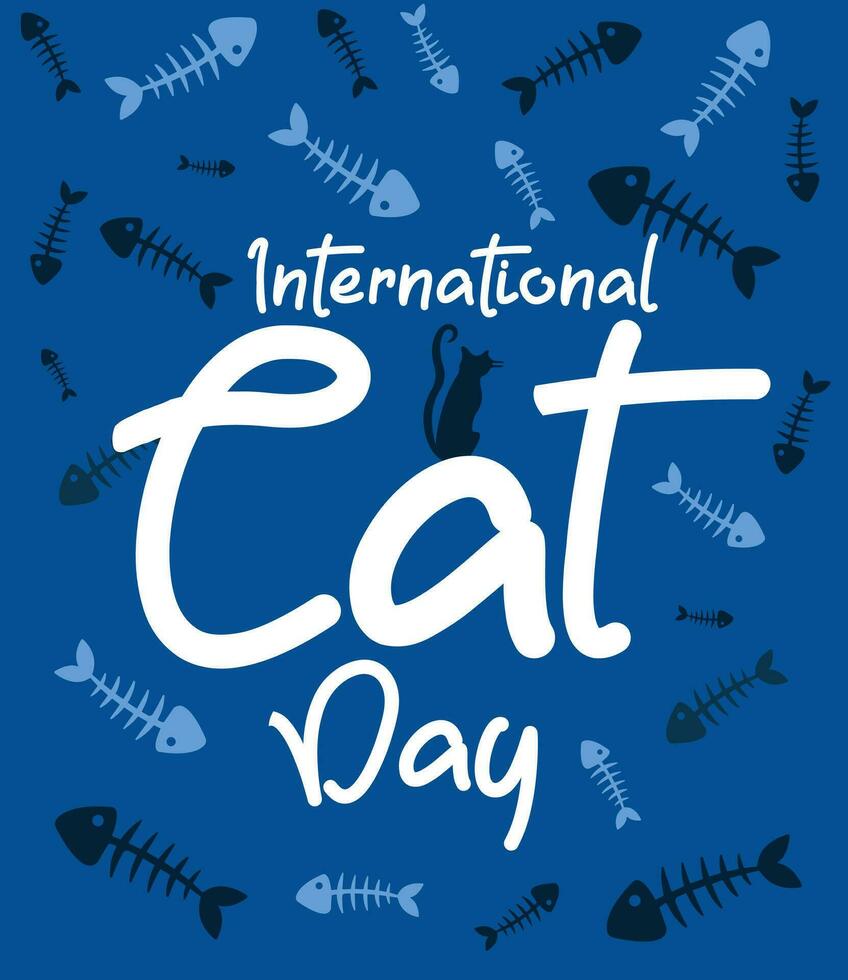 international cat day poster vector illustration