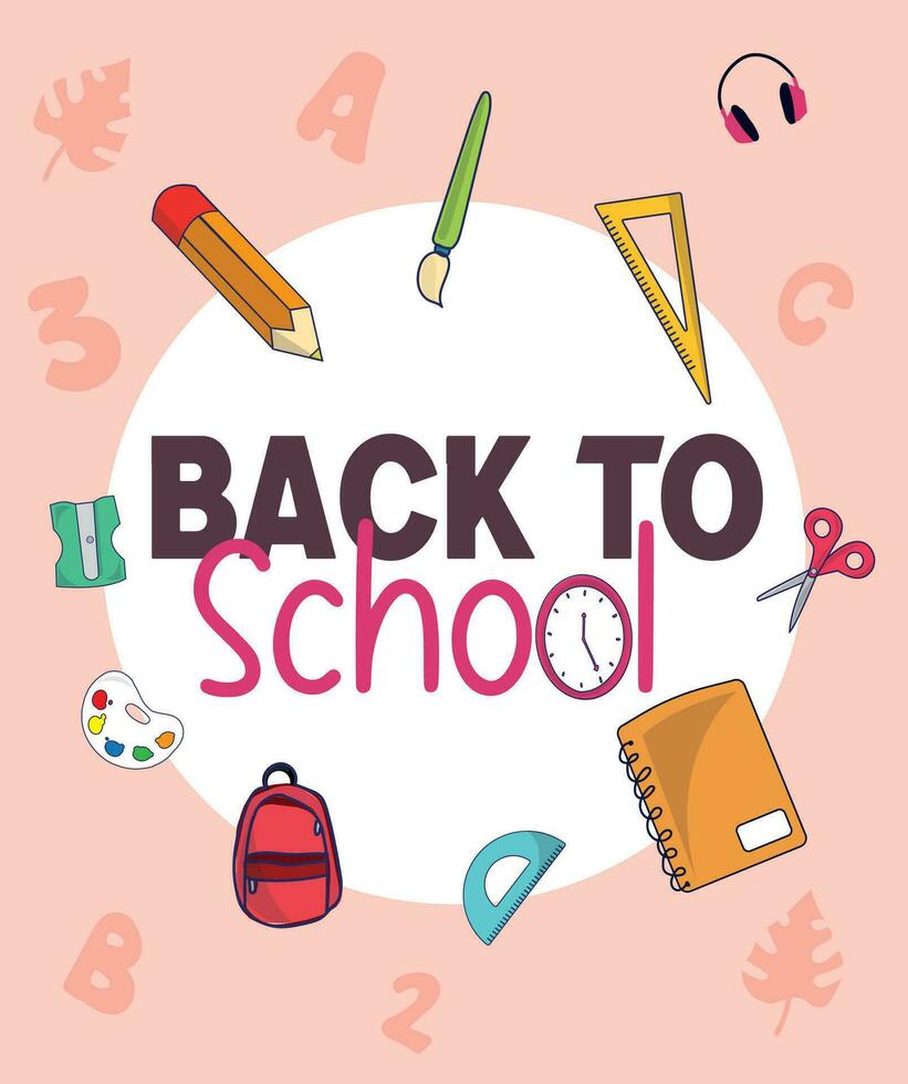 Back to school design vector illustration. Back to school background