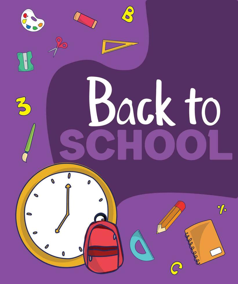 Back to school design vector illustration. Back to school background