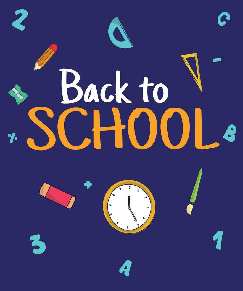 Back to school design vector illustration. Back to school background