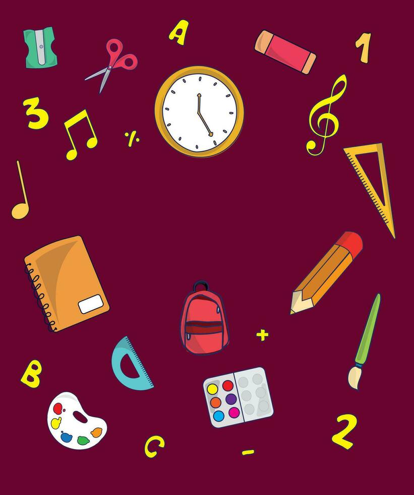 Back to school design vector illustration. Back to school background