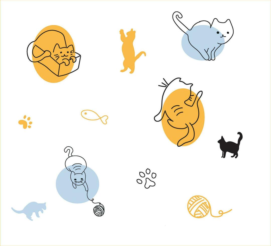 international cat day poster vector illustration