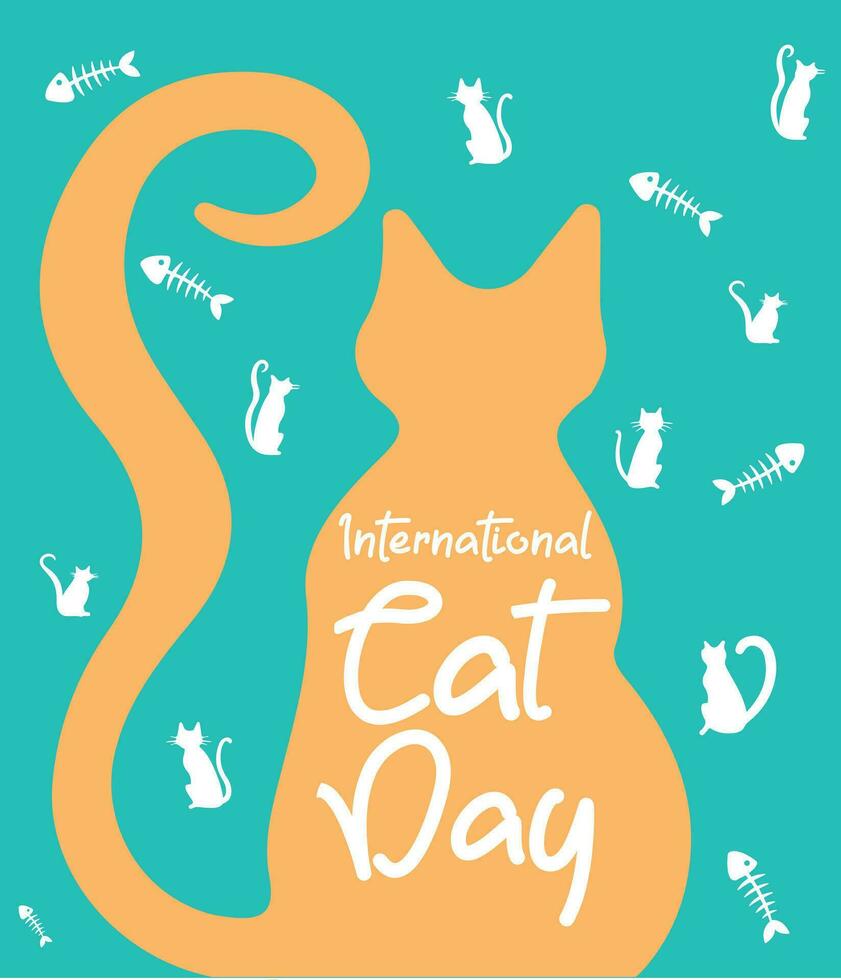 international cat day poster vector illustration