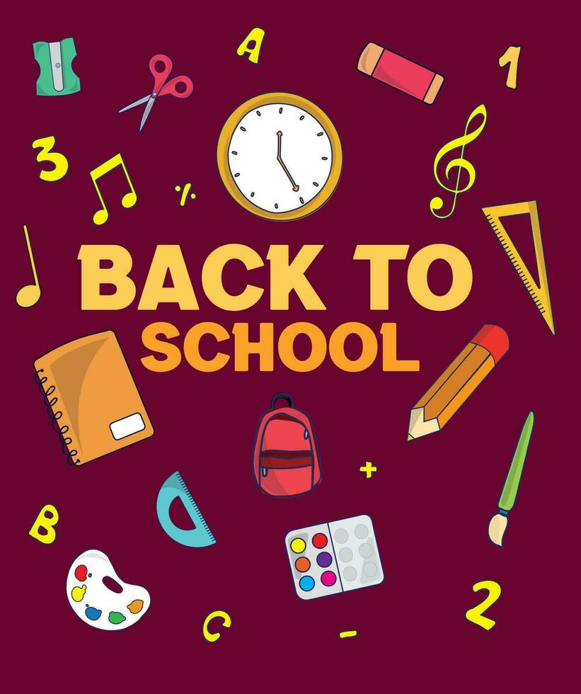 Back to school design vector illustration. Back to school background