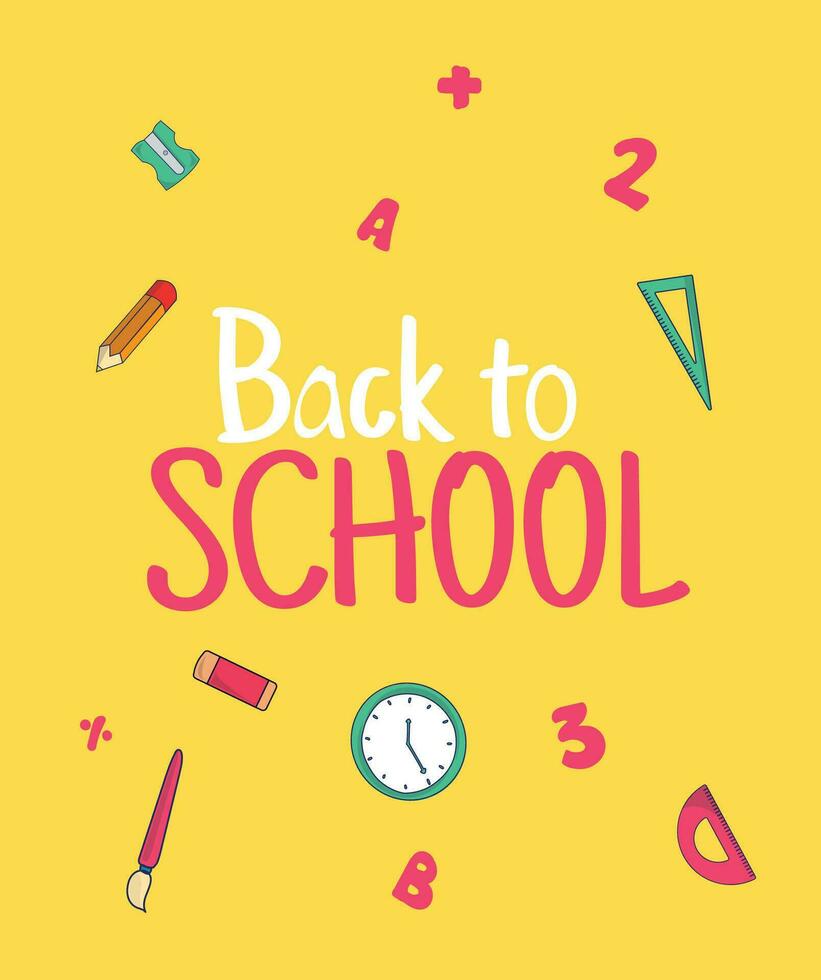 Back to school design vector illustration. Back to school background