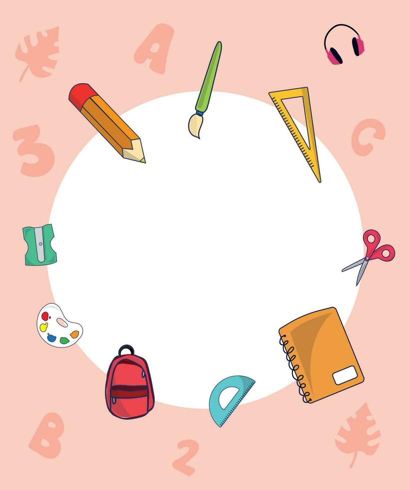 Back to school design vector illustration. Back to school background