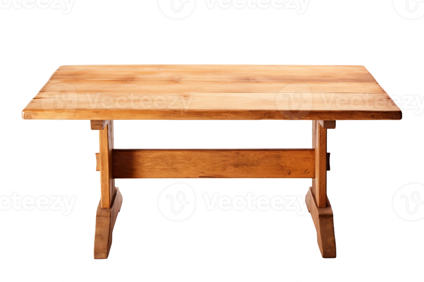 AI generated Wooden Table with Transparent Background. png
