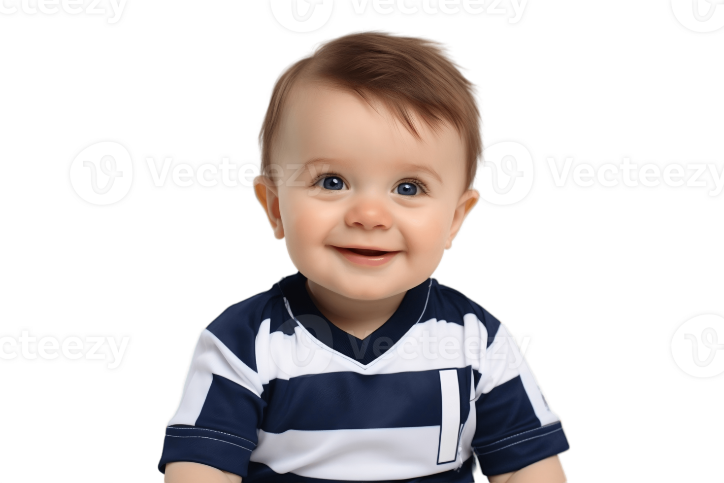 ai généré bébé garçon dans une Football Jersey sur transparent Contexte. png