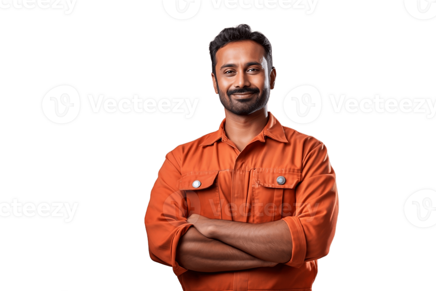 AI generated An Indian Mechanic Wearing a Uniform on Transparent Background. AI png