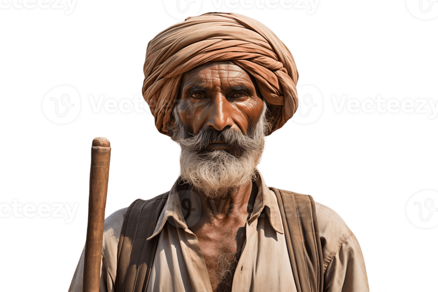 AI generated An Indian Farmer on Transparent Background. AI png