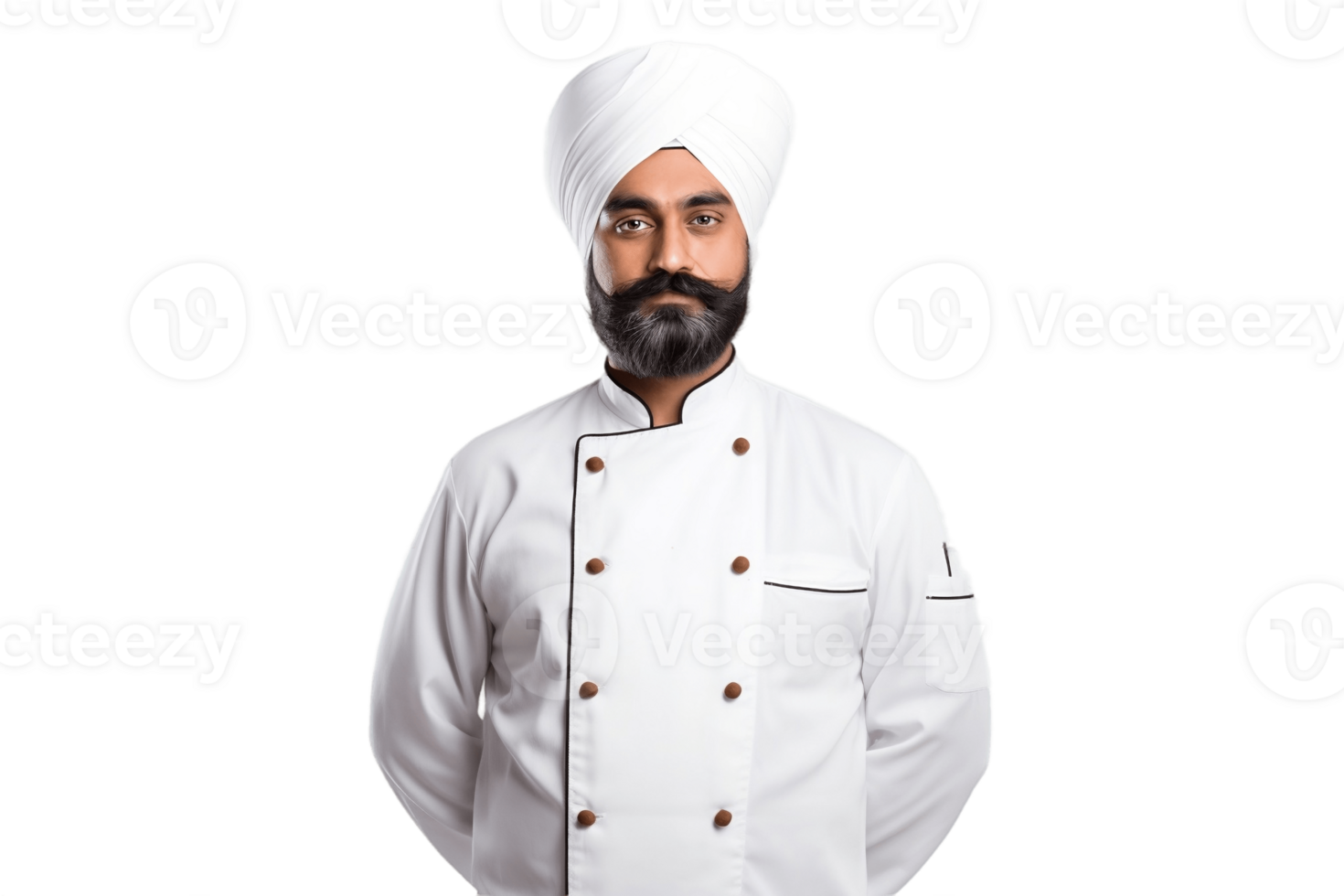AI generated An Indian Chef in a White Chef's Uniform on Transparent Background. AI png