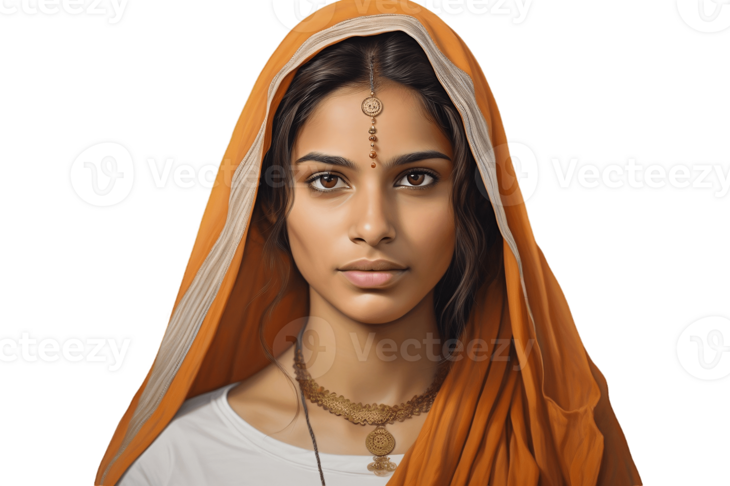 AI generated Indian Citizen Girl on Transparent Background. AI png