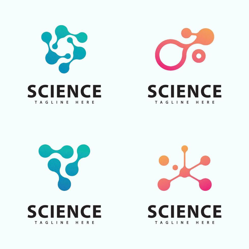 Molecule logo icon template for science brand identity. vector