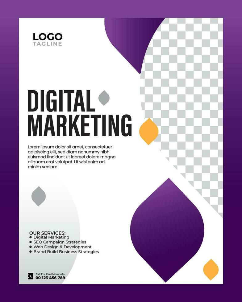 digital márketing póster volantes modelo diseño vector