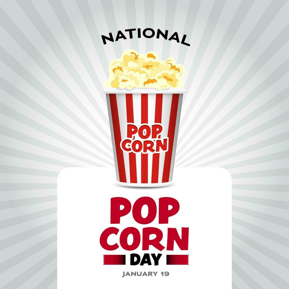 National Popcorn Day Vector Illustration on January 19th, Vector illustration design.