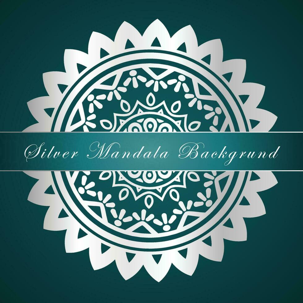 vector beautiful silver mandala background