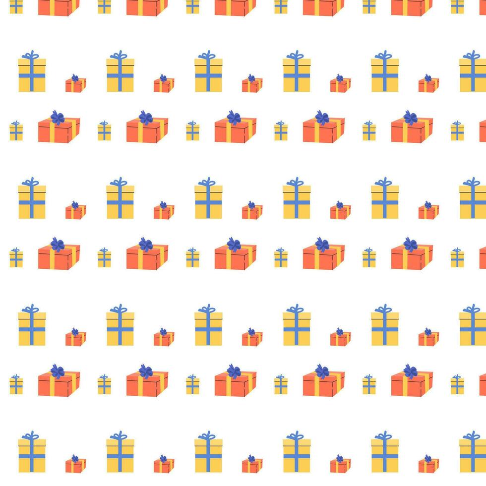 cartoon gift box seamless pattern vector