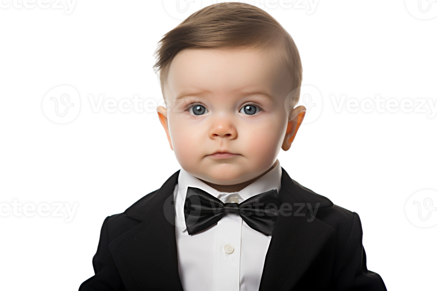 AI generated Baby Boy in a Traditional Tuxedo on Transparent Background. AI png