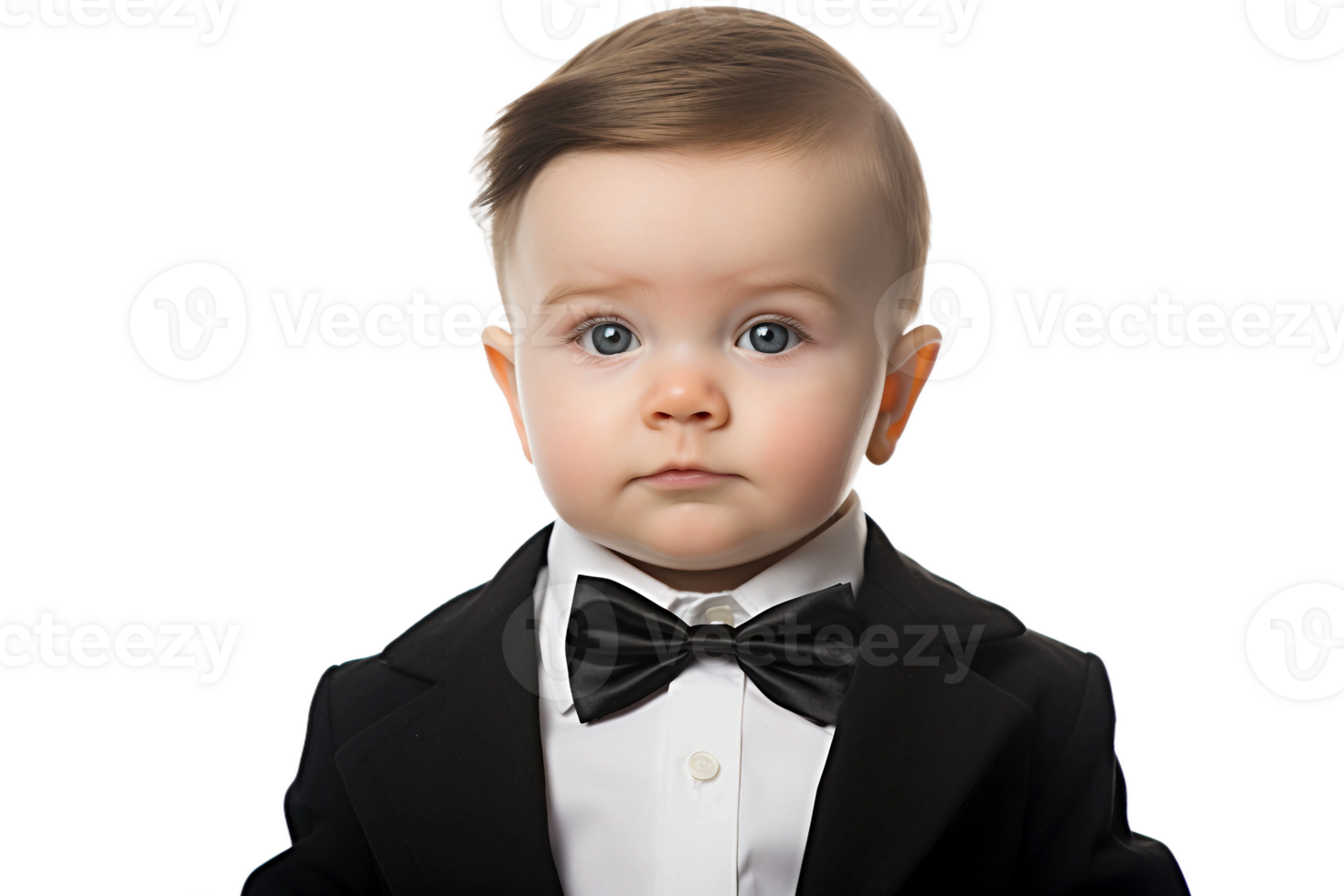 AI generated Baby Boy in a Traditional Tuxedo on Transparent Background. AI png