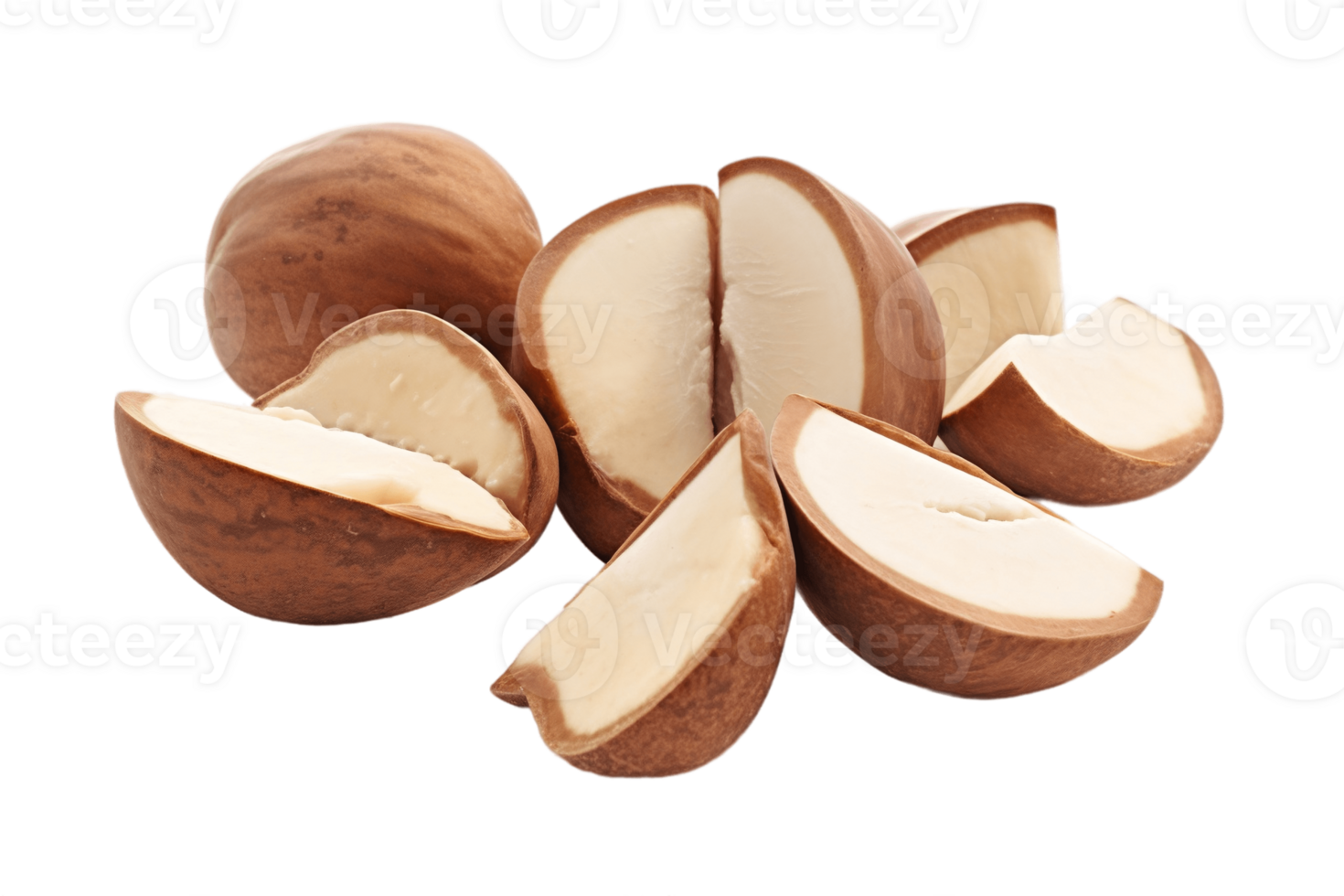 AI generated Brazil Nut on Transparent Background. AI png