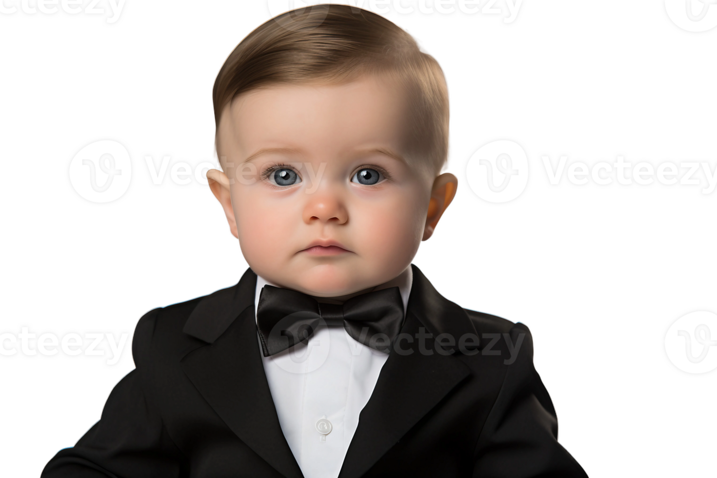 AI generated Baby Boy in a Traditional Tuxedo on Transparent Background. AI png