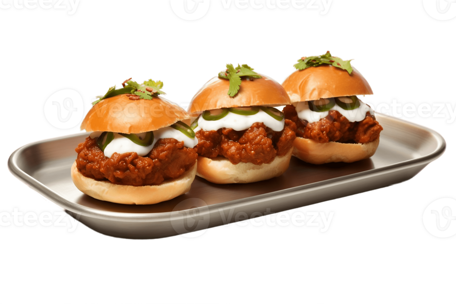 AI generated Vada Pav on Plate on Transparent Background. AI png