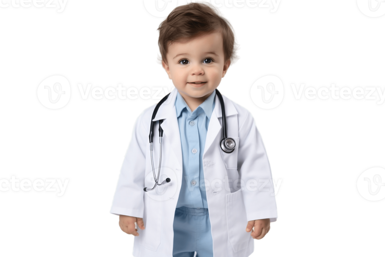 ai gegenereerd baby jongen gekleed net zo een dokter Aan transparant achtergrond. png