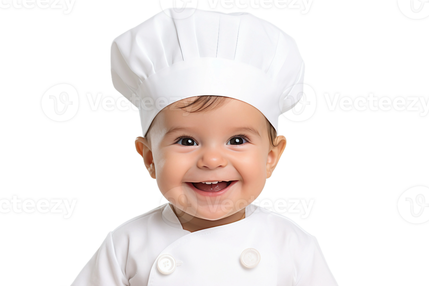 AI generated Baby Boy Wearing a Tiny Chef's Hat on Transparent Background. AI png