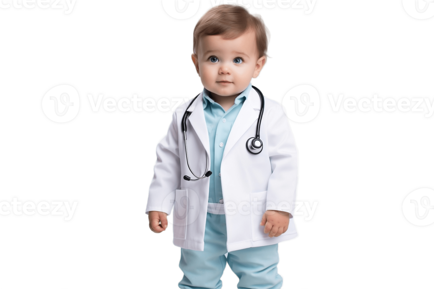 ai generato bambino ragazzo vestito come un' medico su trasparente sfondo. png