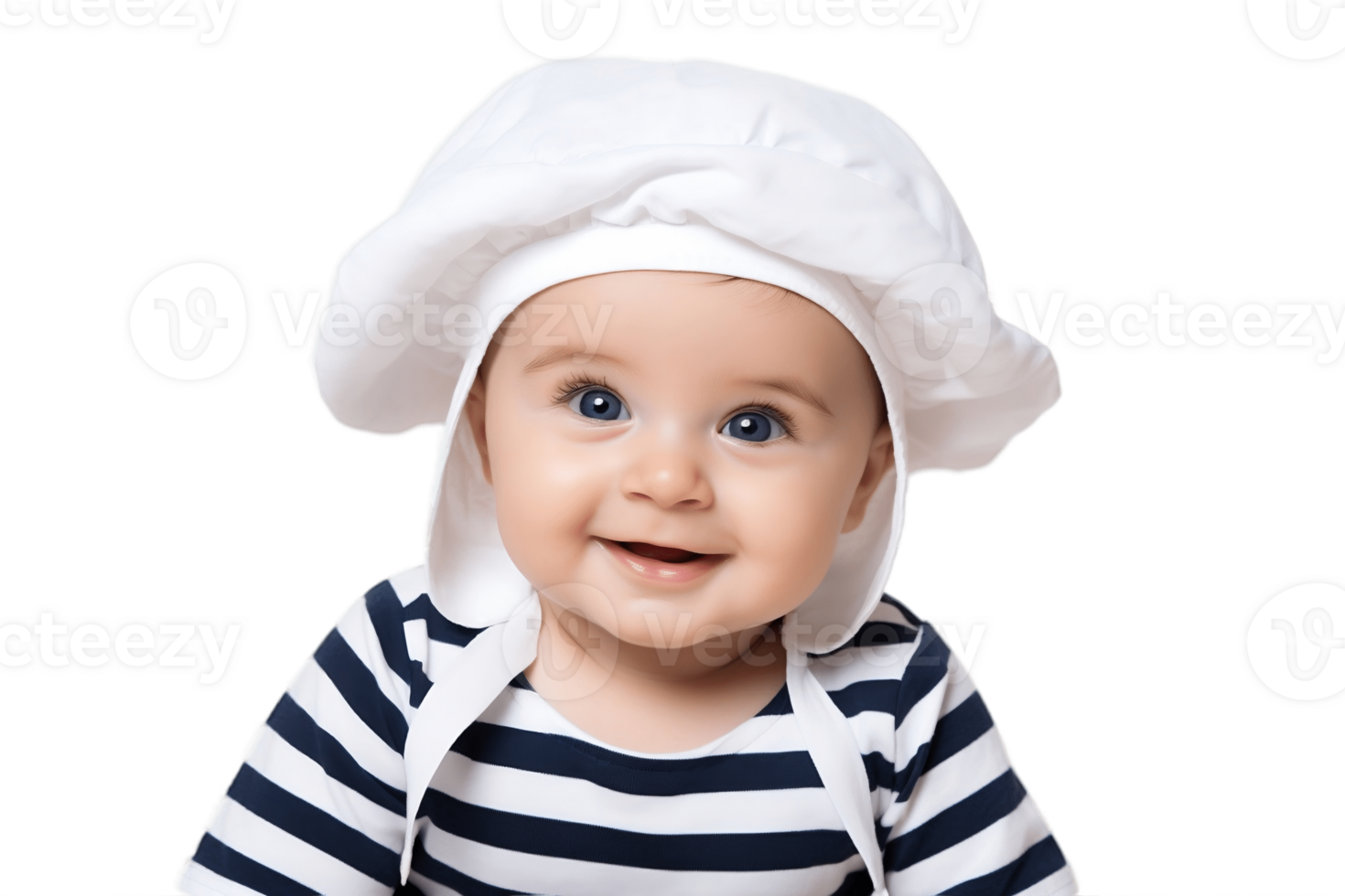 AI generated Baby Boy Dressed as a Little Sailor on Transparent Background. png