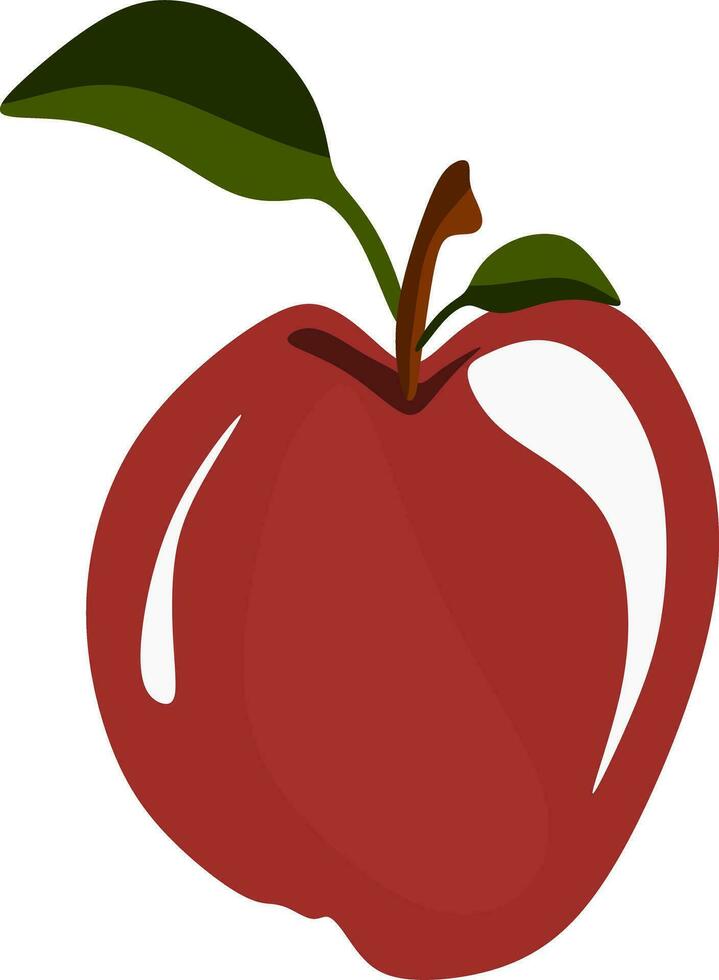 un manzana con hojas en blanco vector