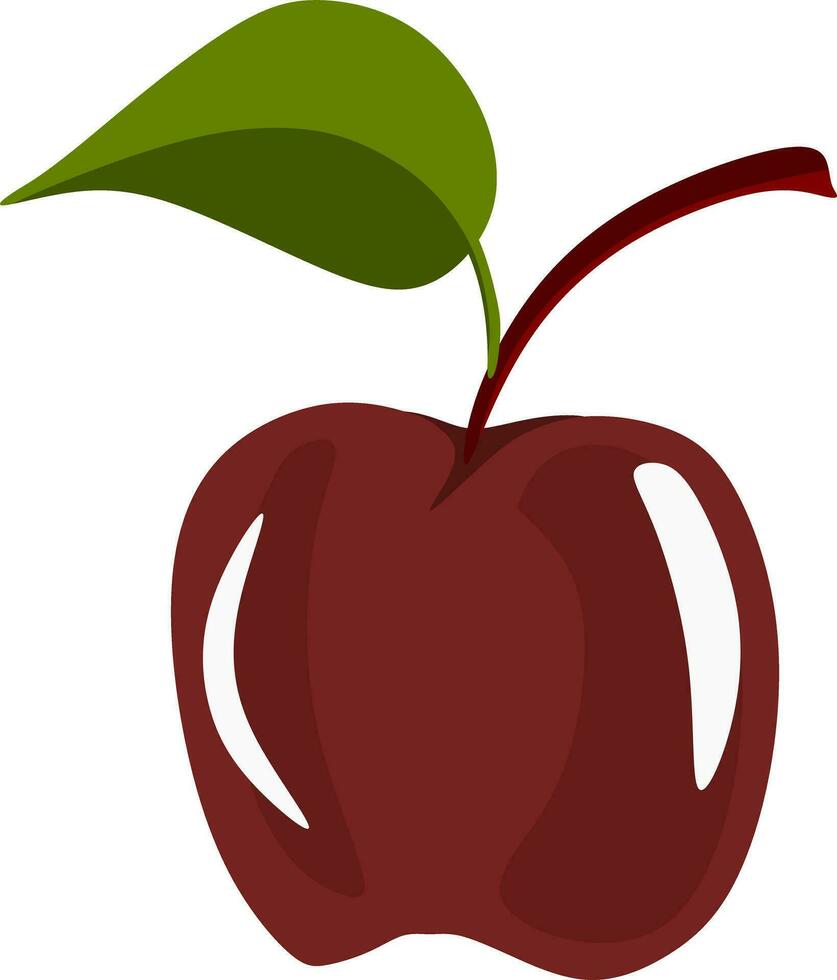 un manzana con hojas en blanco vector