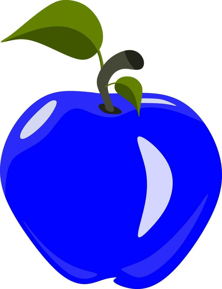 an apple with leaves on white vector