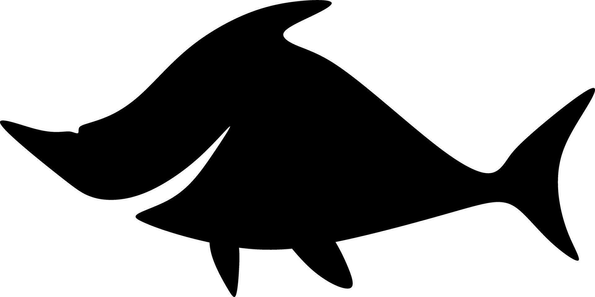 un silueta de un tiburón vector