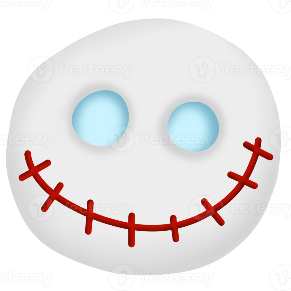 a cartoon face with blue eyes and a smile png