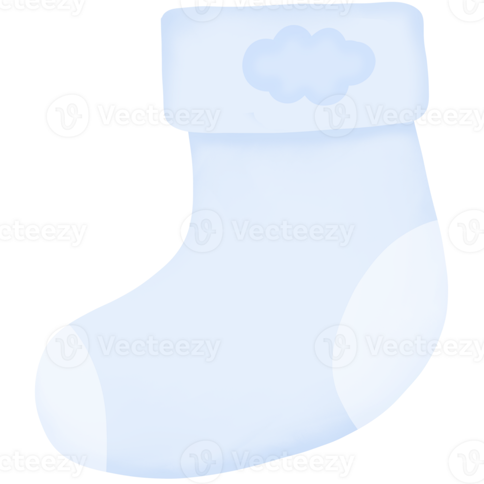 blue sock with cloud on it png