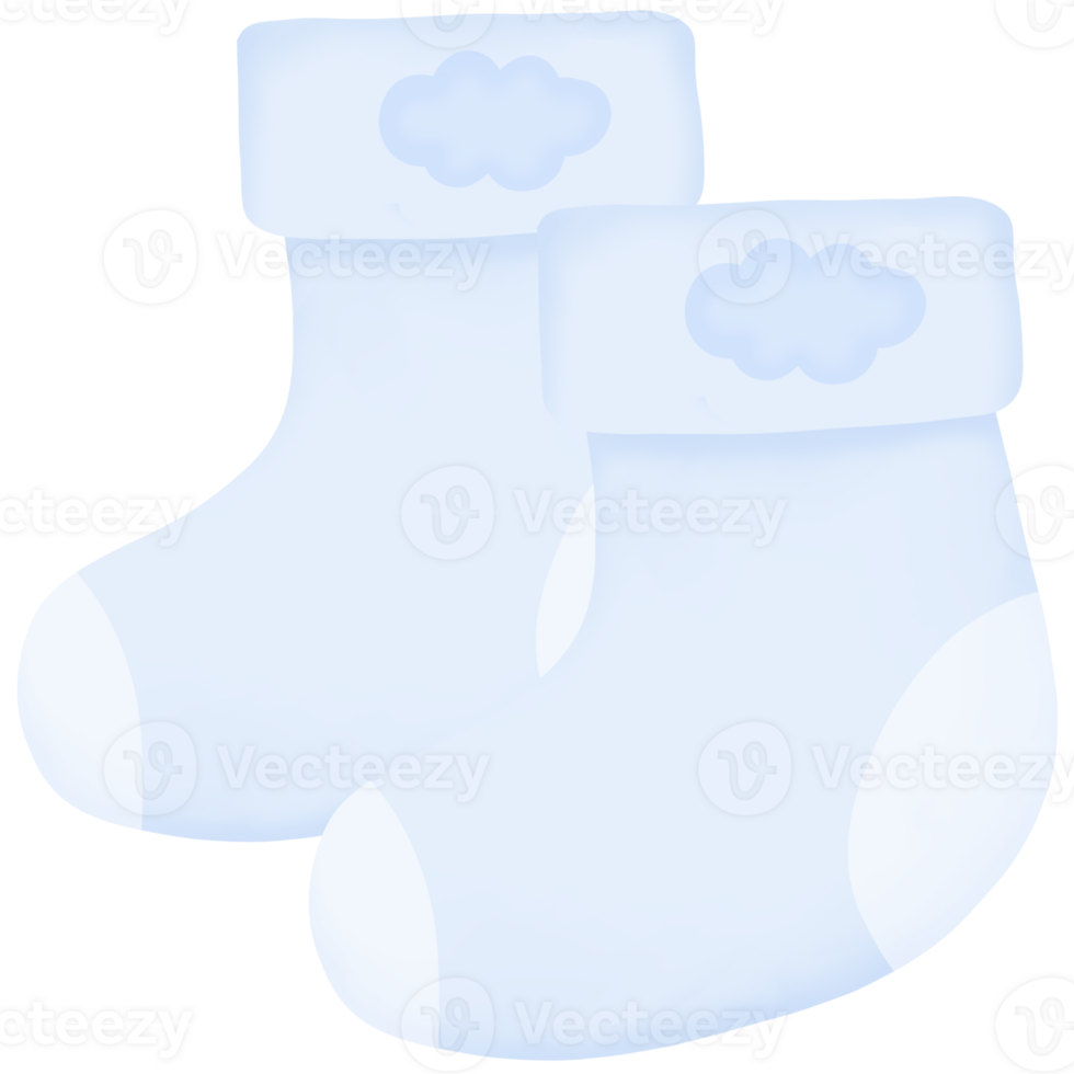 blue baby socks clipart png