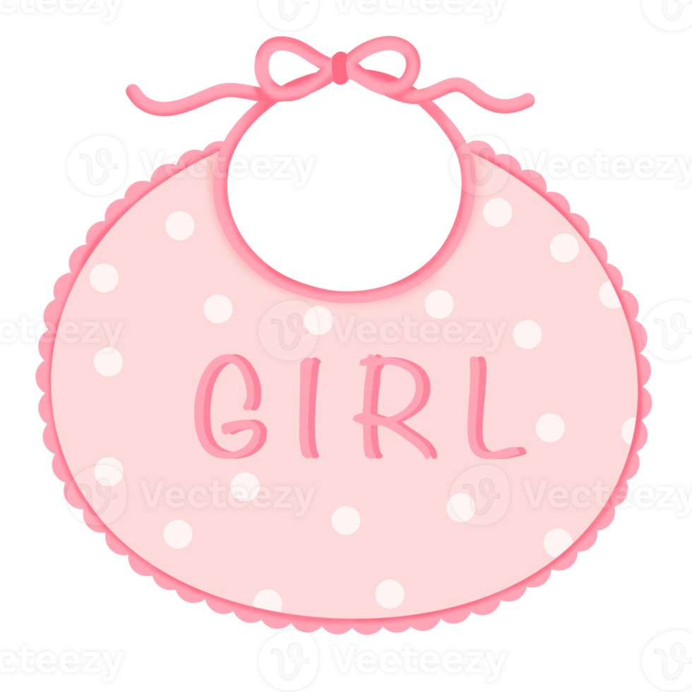 baby bib with the word girl on it png