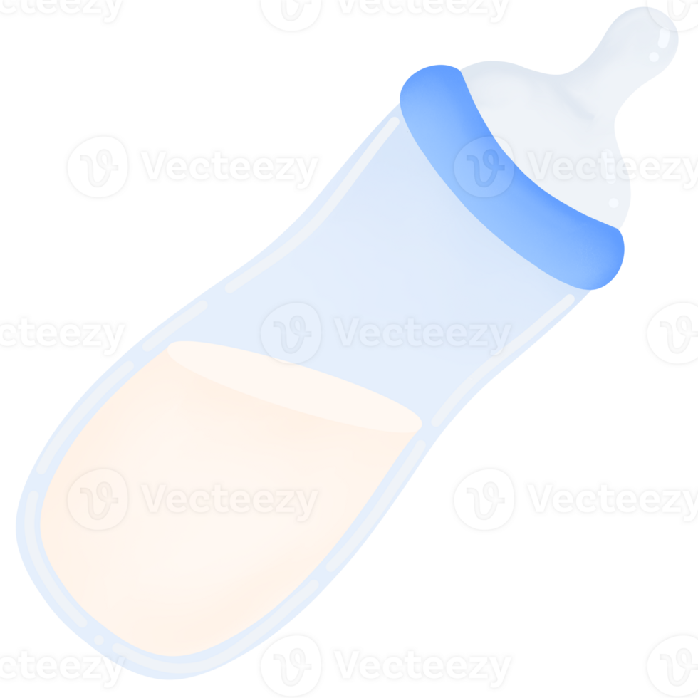 a baby bottle with milk on transparent background png