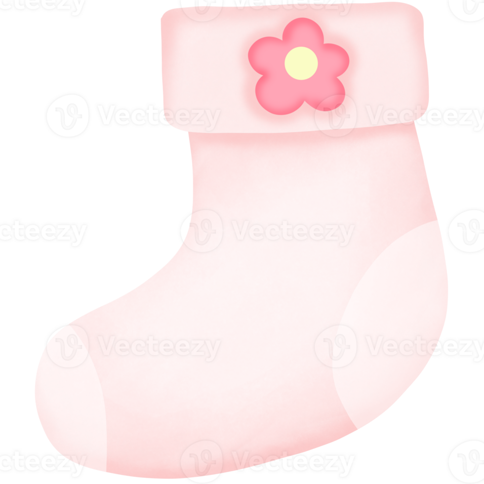 pink sock with flower on it png