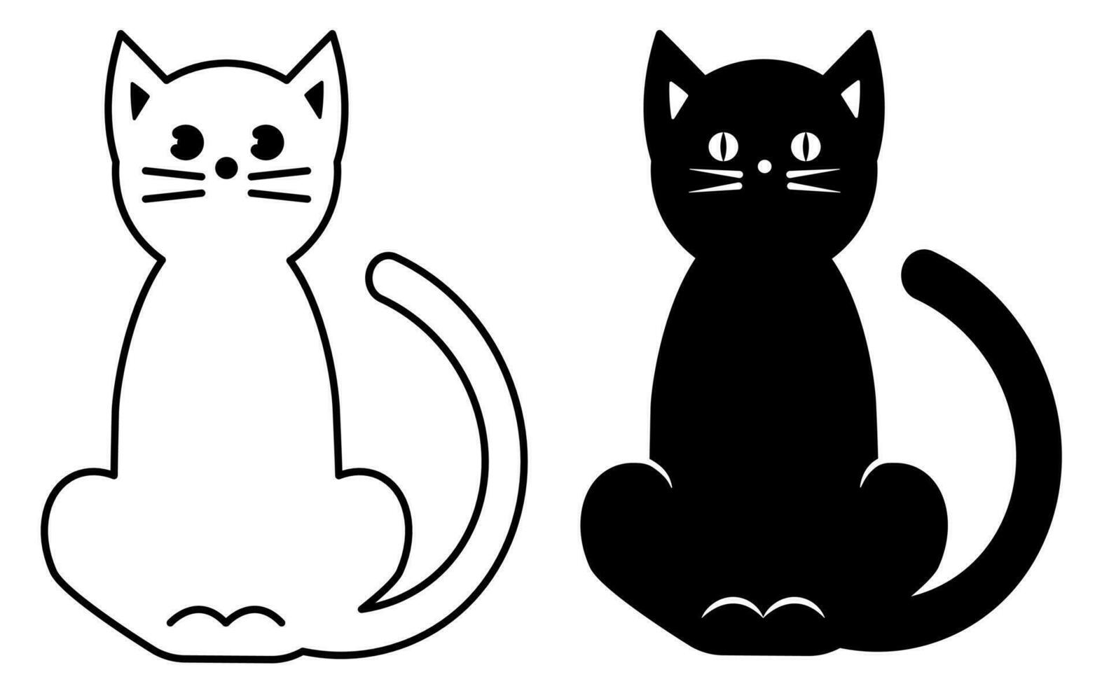 cat contour silhouette vector