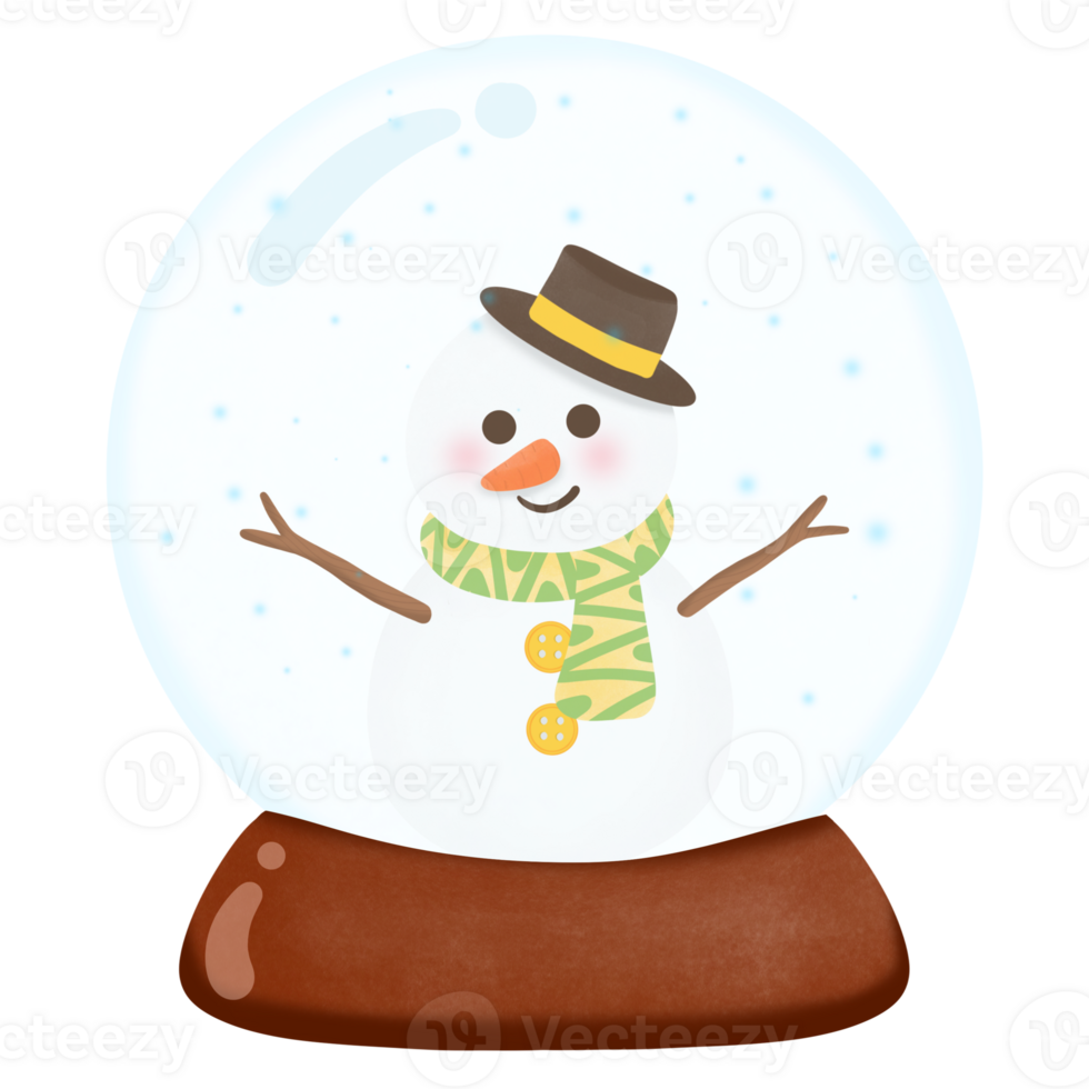 boneco de neve dentro uma neve globo em transparente fundo png