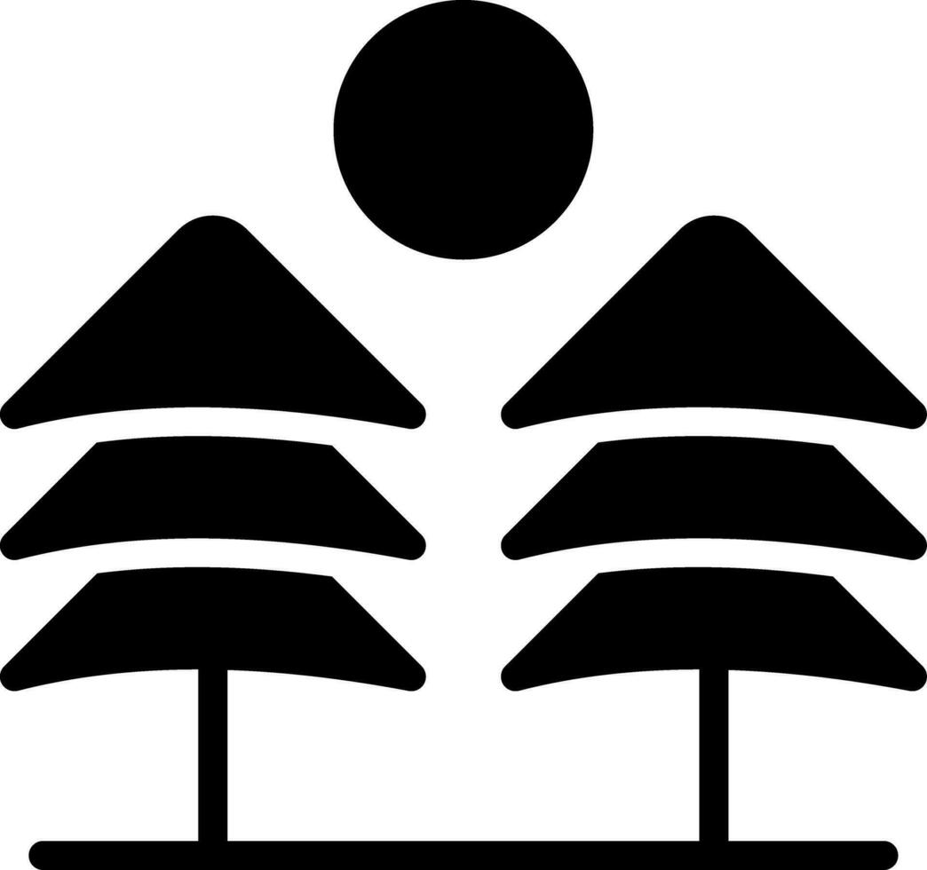 Pine Trees Landscape Creative Icon Design vector