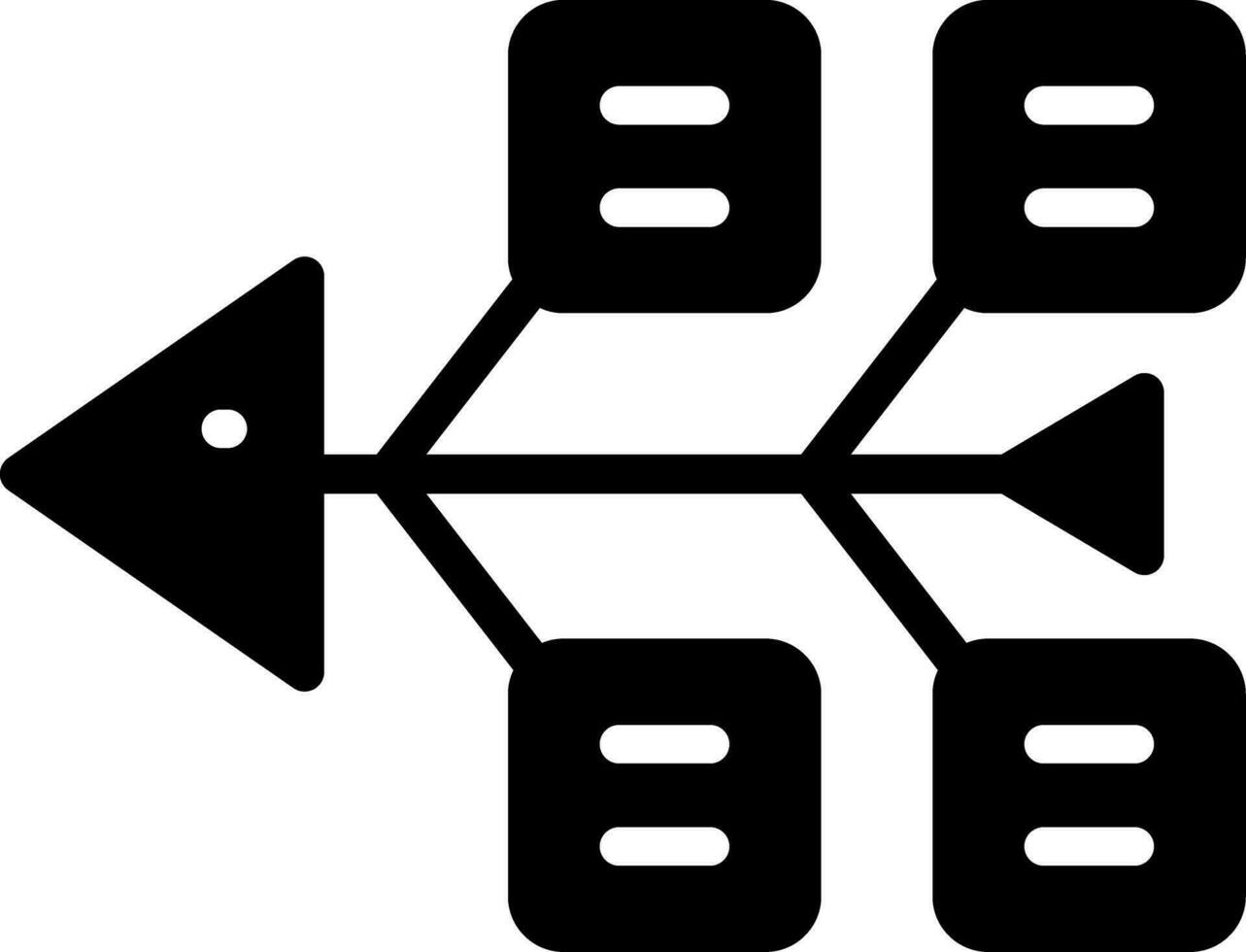 Fishbone Diagram Creative Icon Design vector