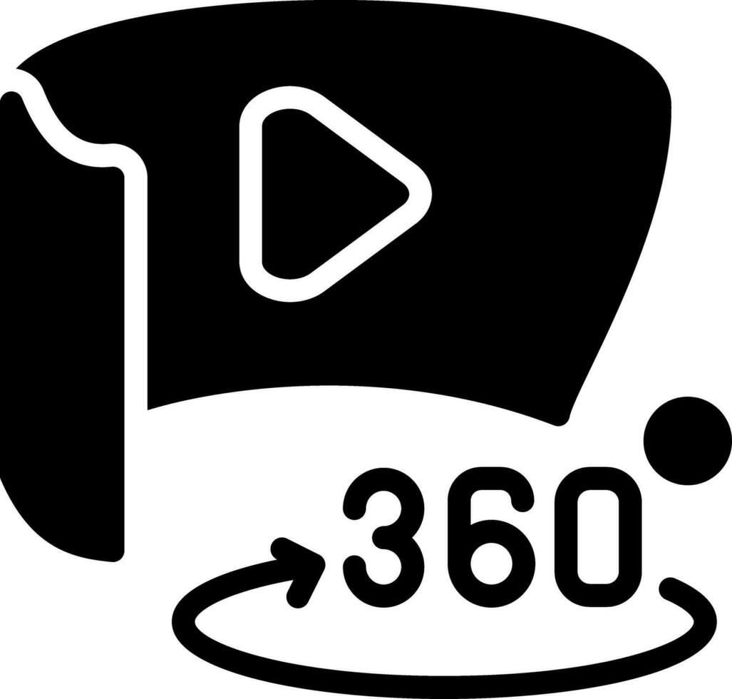 360 la licenciatura vídeo creativo icono diseño vector