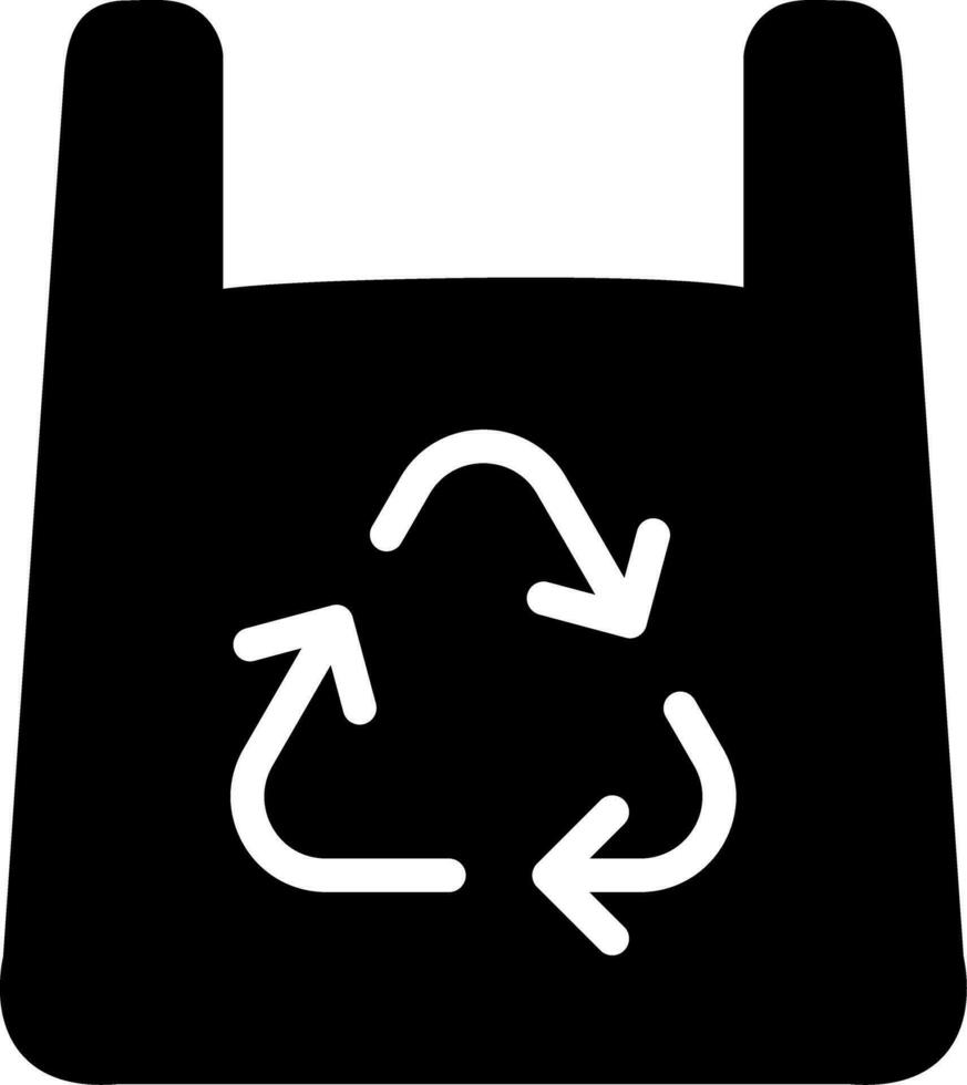 diseño de icono creativo de bolsa de plástico reciclada vector