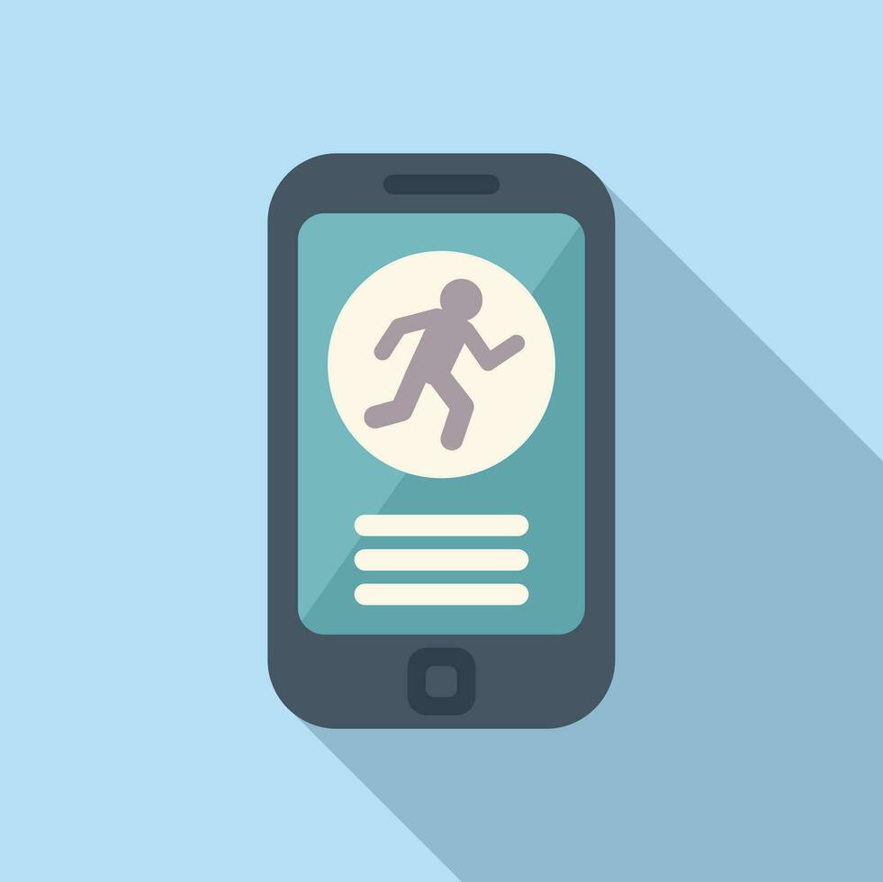 Runner fast score icon flat vector. Digital sport app vector