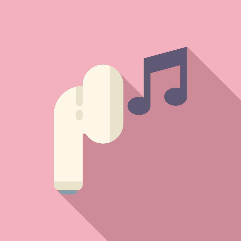 Music headphones runner icon flat vector. Fitness app vector